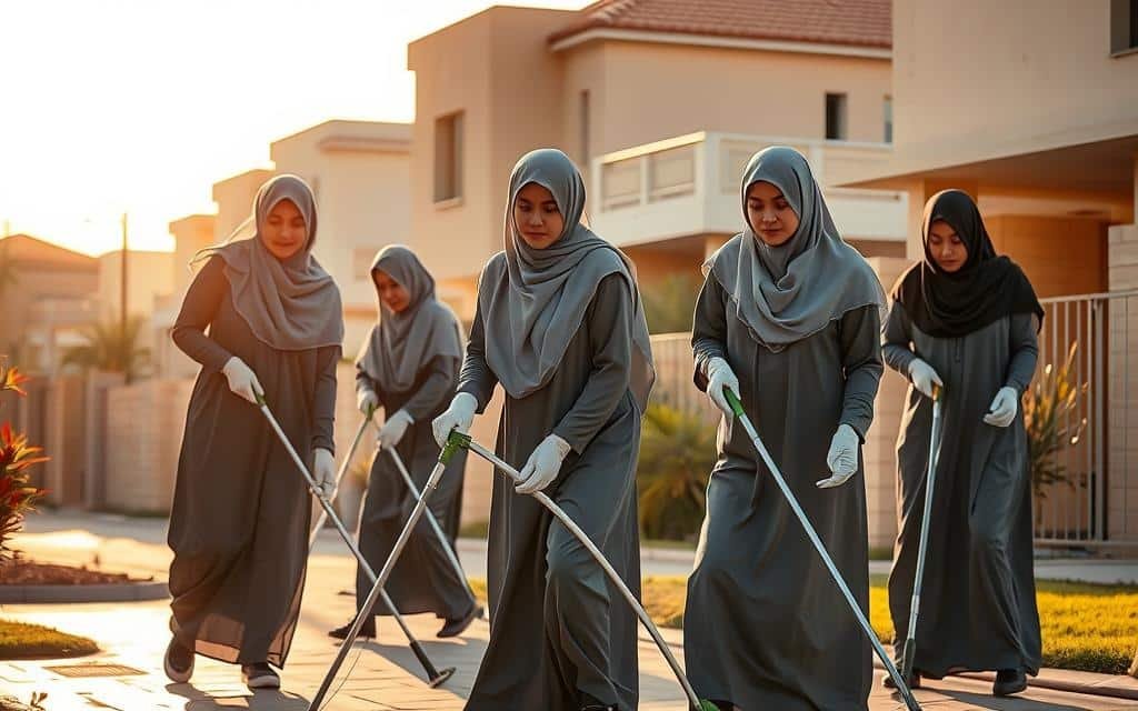 عاملات نظافة بالرياض