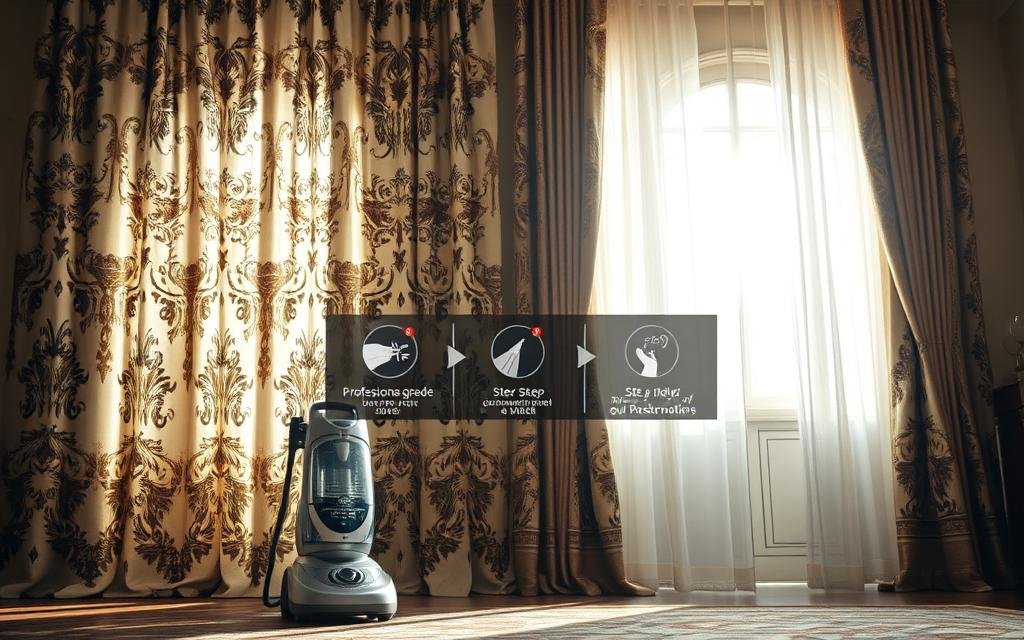 خطوات تنظيف الستائر البخار